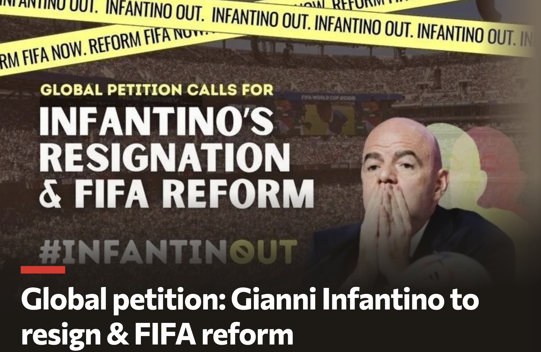 Fan groups call for removal of Infantino, launch ‘Infantino must go’ petition